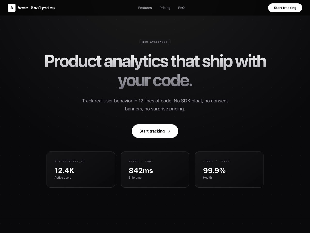 Geometric Pro product landing page direction
